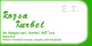 rozsa kurbel business card